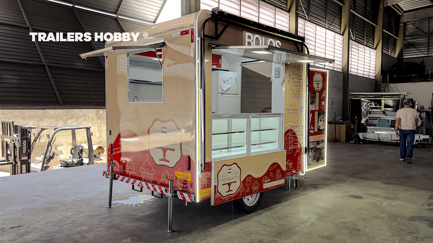 Trailer para confeitaria fabricado pela Trailers Hobby